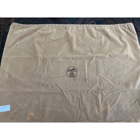 Hermes Suede Brown Dust Bag W 35 xH 25 in. Drawstring - Picture 1 of 5
